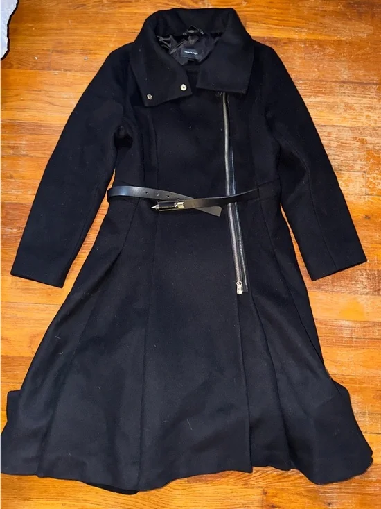 Mackage Black Wool Coat with Braided Hanger Loop - Picture 8 of 8